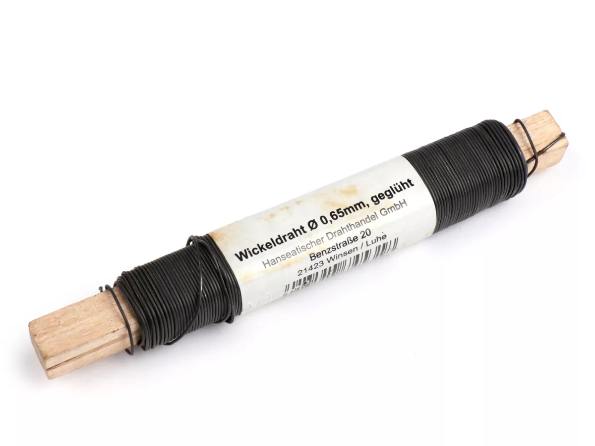 enroulement de fil de 100 g sur une bobine en bois - épaisseur du fil 0,65 mm
