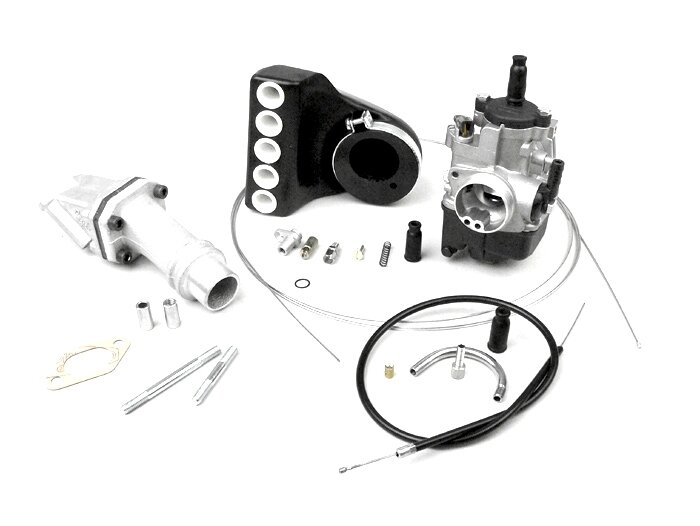 Kit carburador -POLINI 2 orificios, 24mm Dellorto PHBL, válvula de láminas- Vespa PK S