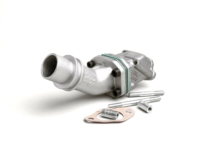 Intake manifold - for reed valve -POLINI 2-stud reed valve- Vespa V50, PV125 - CS=28.5mm (Dell'Orto PHBL24, Polini CP24 )
