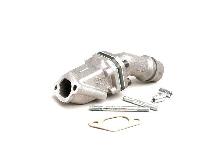 Intake manifold - for reed valve -POLINI 2-stud reed valve- Vespa V50 - Ø=16/16mm Dellorto SHB