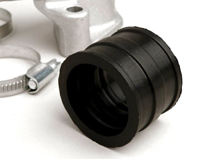 Inloppsgrenrör -POLINI roterande ventil- Vespa PX80, PX125, PX150, PX200, Sprint, Rally180 (VSD1T), Rally200 (VSE1T) - AW=Ø34mm (förgasare Ø28-30mm - PHBH, VHSH, PWK28, TMX30, Smartcarb 26-28)
