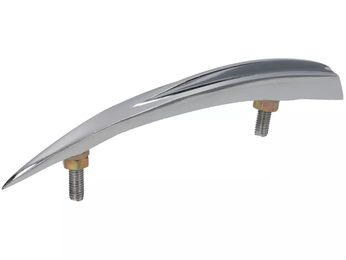 Crête de garde boue -QUALITÉ OEM- Vespa V50, SR50, 50 SS, V90, 90 SS, V 100, PV125, ET3, Super, VBA1T, VBB1T - longueur=160mm, écartement des trous=87mm - version avec noix