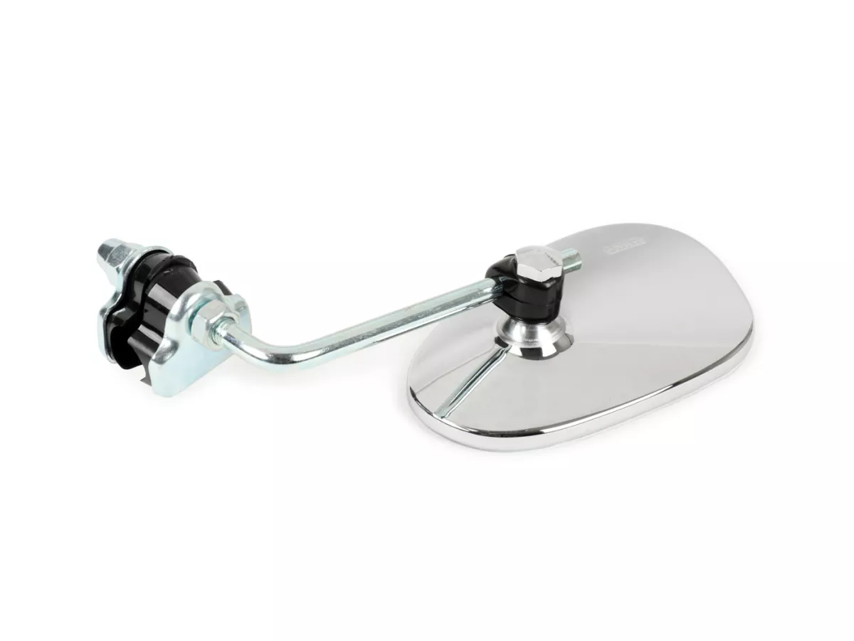 Mirror -BUMM clip on- Chrome Vespa/Lambretta universal small - left hand side