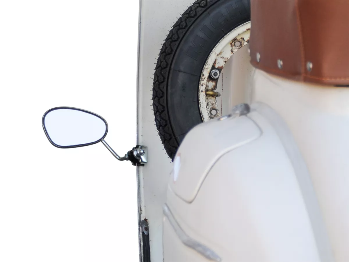 Mirror -BUMM clip on- Chrome Vespa/Lambretta universal small - left hand side
