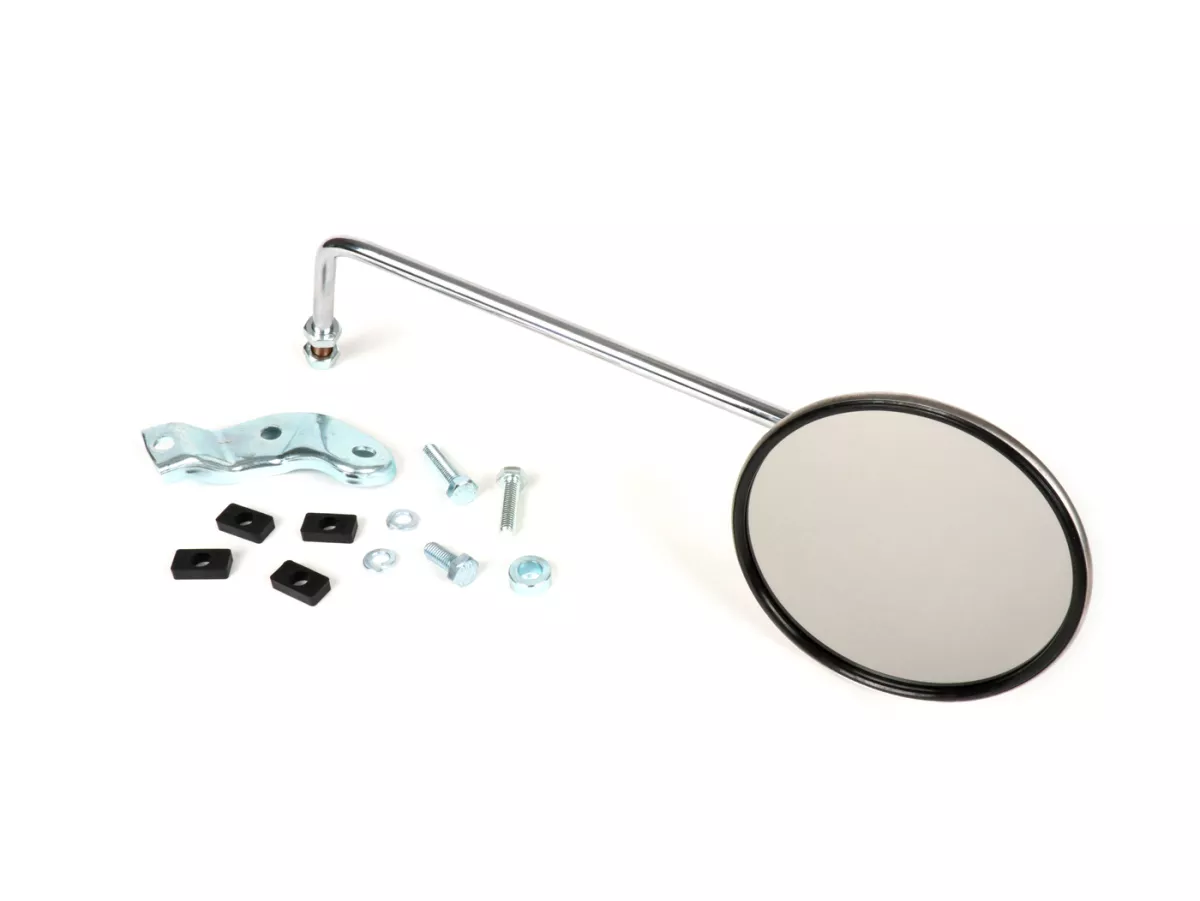 Spiegel -BUMM chroom, roestvrij staal, rond Ø=130mm- Vespa - rechts