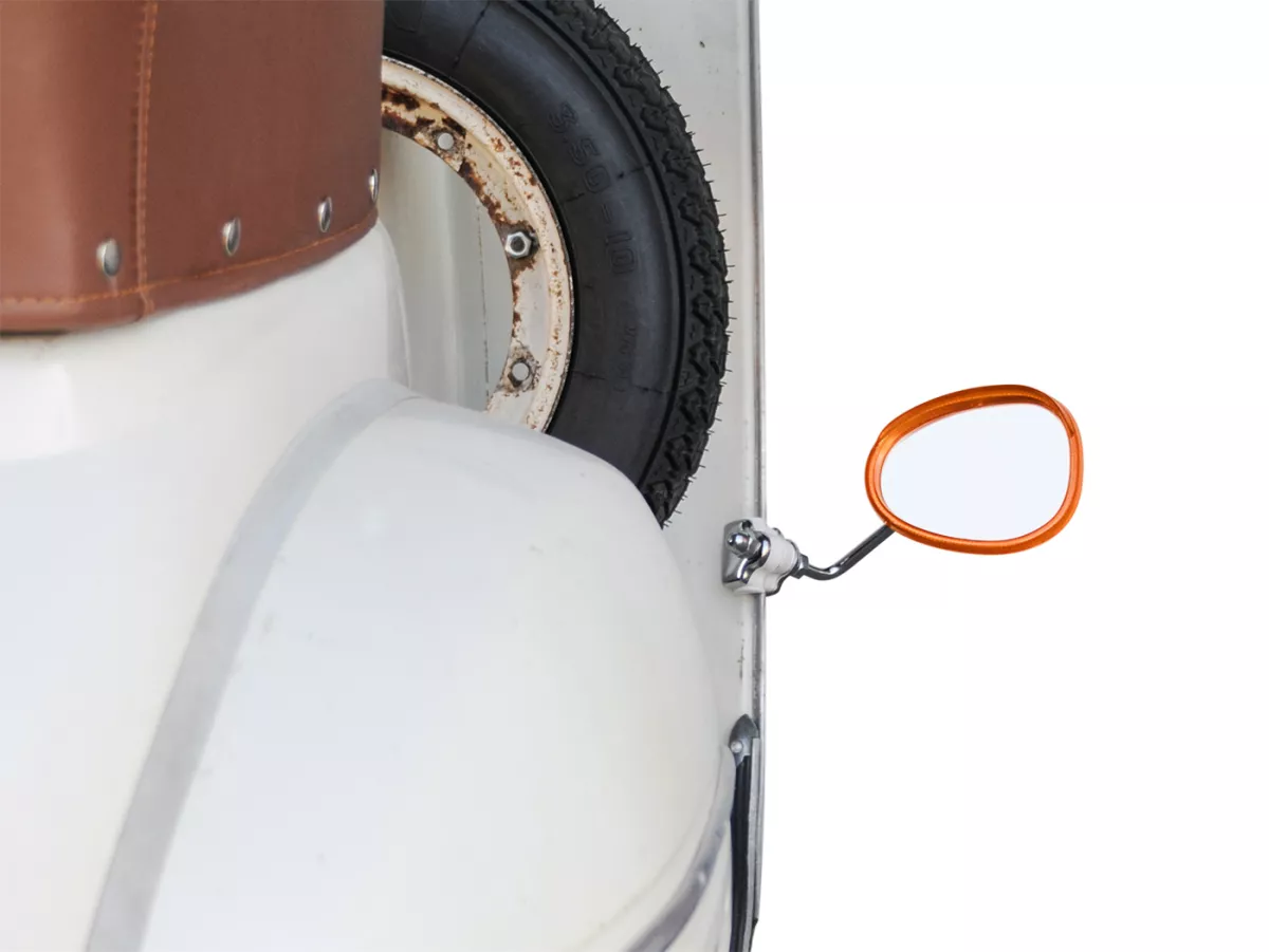 Specchio -BUMM Specchio retro scudo per gambe - universale, bianco arancio - destro