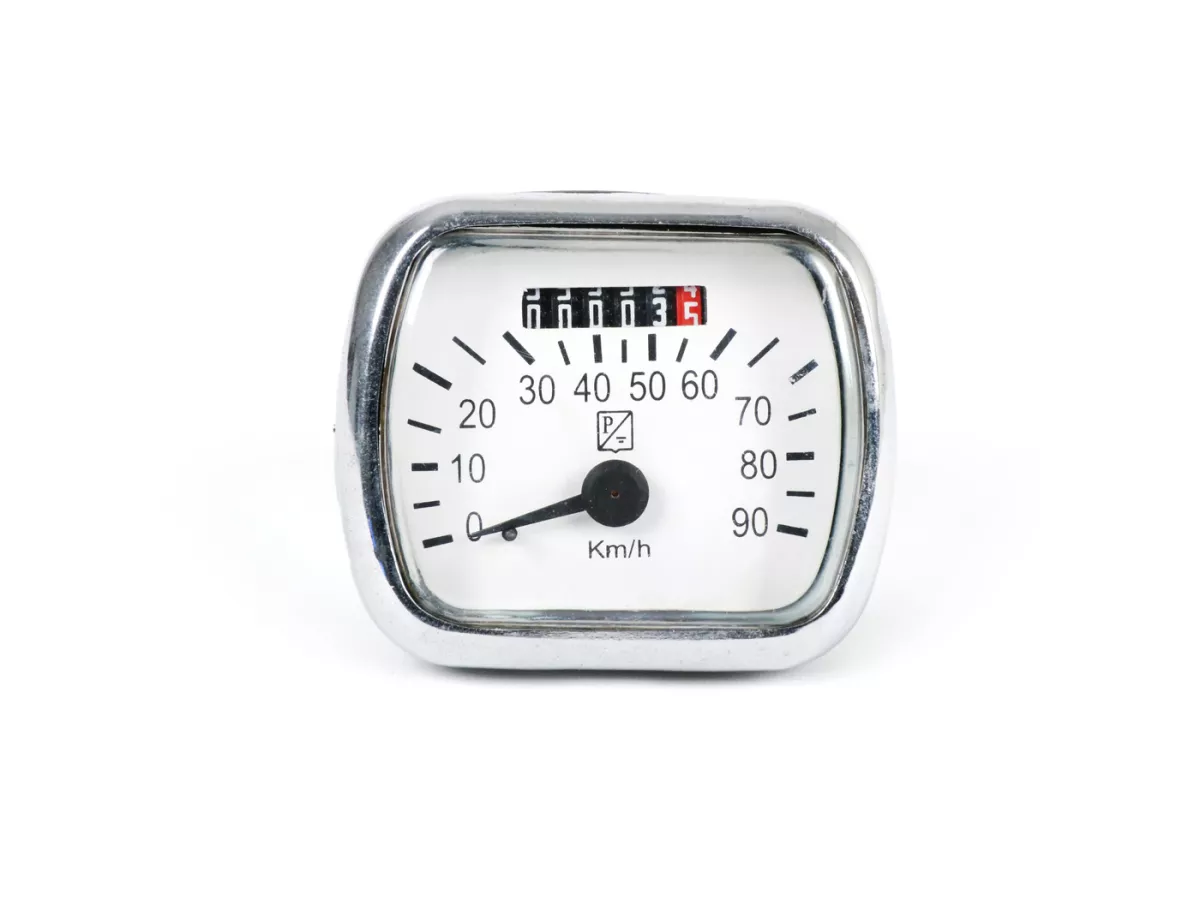 Snelheidsmeter -IMPORT- Vespa Wideframe V30 tot V33, VM, VN, VL1 tot VL3 - Wit