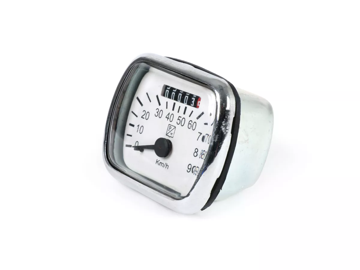 Snelheidsmeter -IMPORT- Vespa Wideframe V30 tot V33, VM, VN, VL1 tot VL3 - Wit