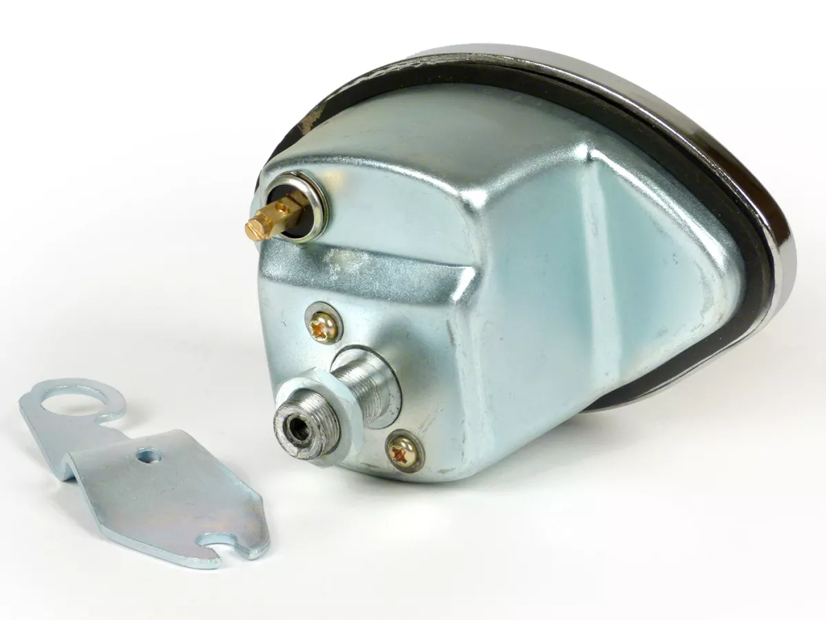 Snelheidsmeter -IMPORT- Vespa VBA, VBB, GL150 (VLA1T), GT125 (VNL2T), GTR125 (VNL2T), Sprint150 (VLB1T), GS150 / GS3 (VS5T), GS160 / GS4 (VSB1T), SS180 (VSC1T) - rechthoekig logo 120km/h - Rechthoekig logo 120km/h