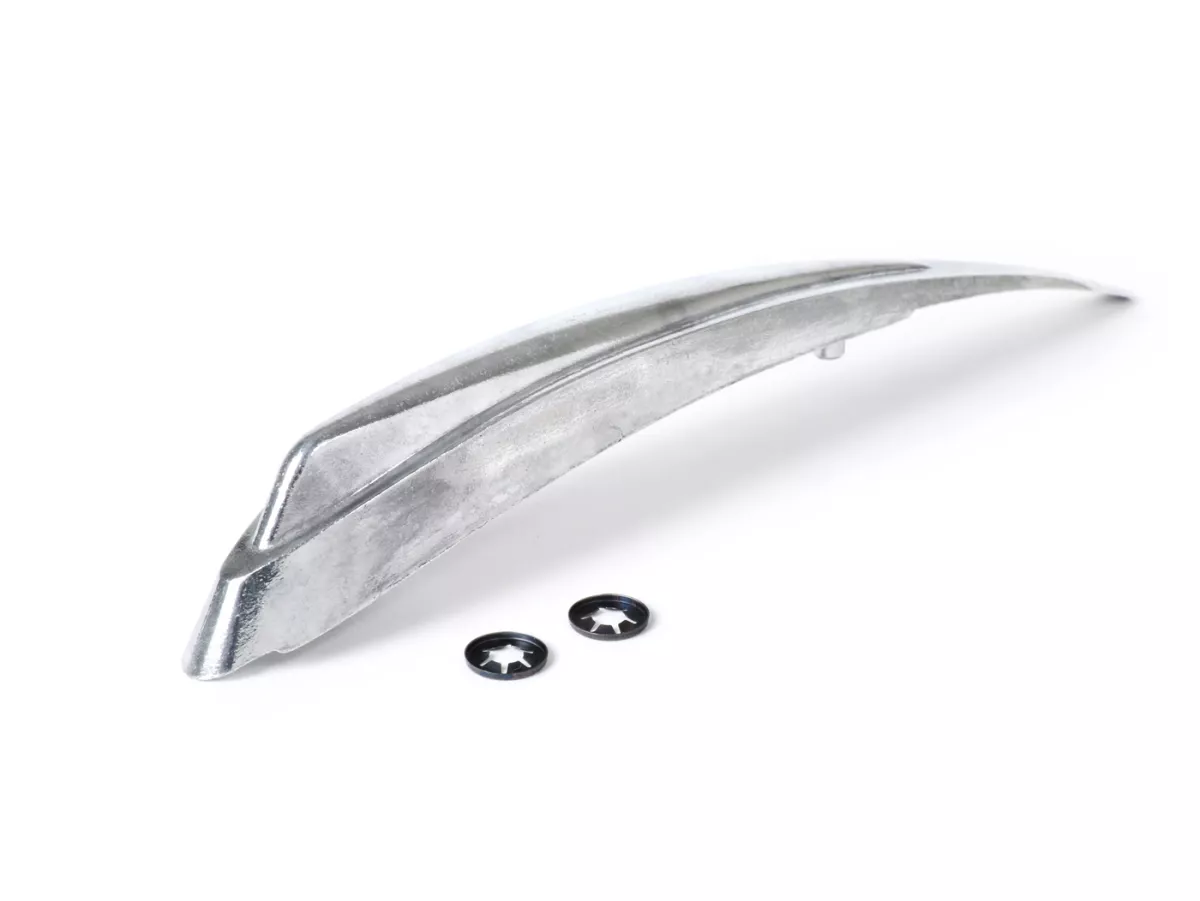 Mudguard crest -OEM QUALITY- Vespa Rally180 (VSD1T), Sprint (-172650), GT/GTR125 (-127357), GL150 (VLA1T), GS160 / GS4 (VSB1T), 180 SS - chrome