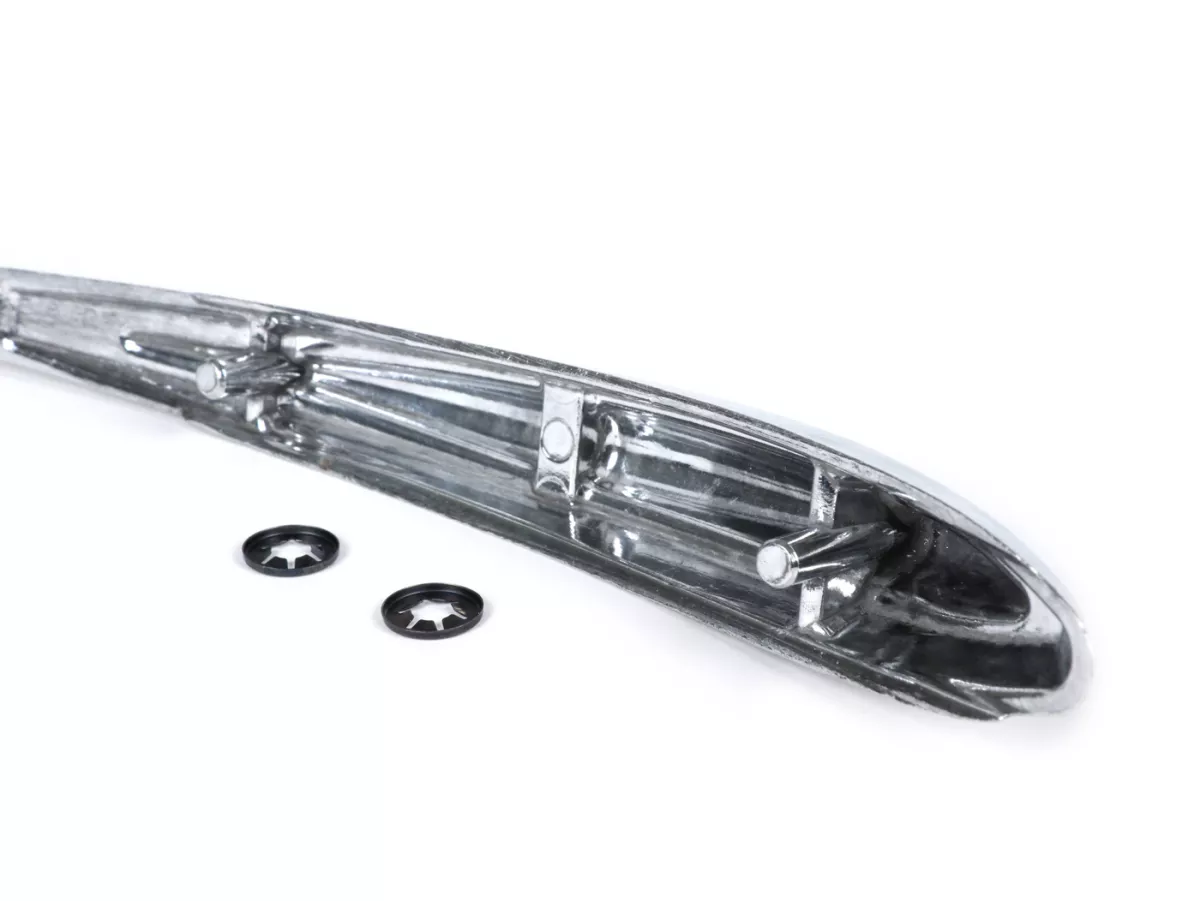 Mudguard crest -OEM QUALITY- Vespa Rally180 (VSD1T), Sprint (-172650), GT/GTR125 (-127357), GL150 (VLA1T), GS160 / GS4 (VSB1T), 180 SS - chrome