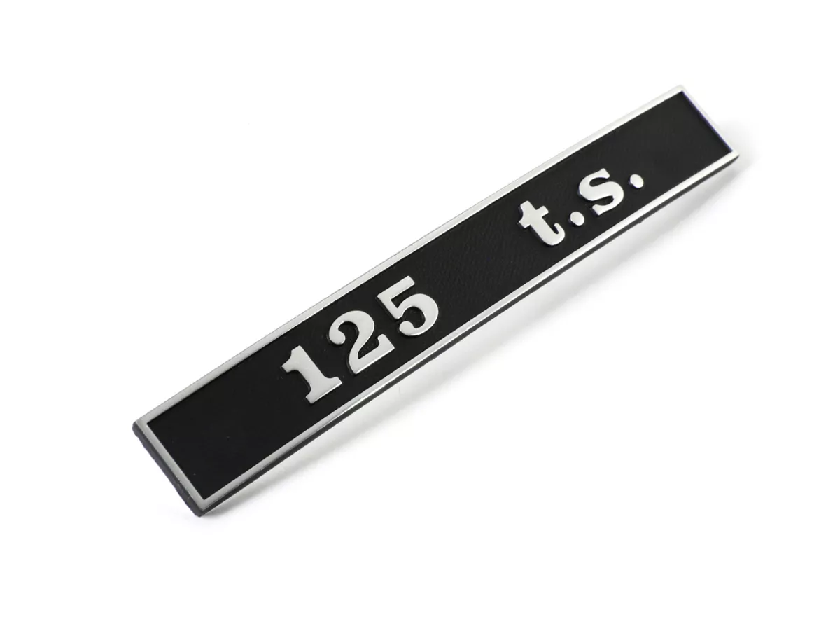 Badge frame rear -OEM QUALITY- Vespa 125 t.s. (rectangle) - Vespa TS 125 (since 1975)