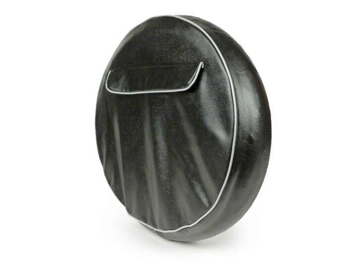 Spare wheel cover -NISA Universal- 3.50 - 10 - black, with pouch - grey piping