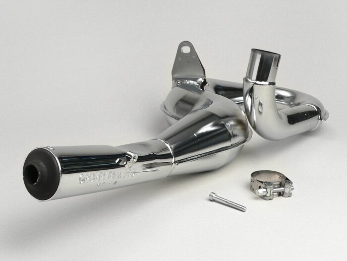 Exhaust -PINASCO chrome- Vespa PX80, PX125, PX150 - 166cc, 177cc