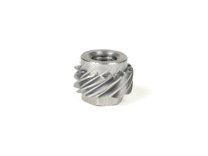 Tornillo sin fin del velocímetro sobre eje -BGM ORIGINAL- Vespa 11 dientes, Ø=21,8mm, metal (adecuado para tornillo sin fin del velocímetro 9 dientes) - (utilizado en Vespa V50, 50N, 50L, 50R (V5A1T, neumáticos de 9 pulgadas))