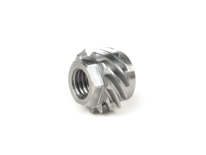 Tornillo sin fin del velocímetro sobre eje -BGM ORIGINAL- Vespa 11 dientes, Ø=21,8mm, metal (adecuado para tornillo sin fin del velocímetro 9 dientes) - (utilizado en Vespa V50, 50N, 50L, 50R (V5A1T, neumáticos de 9 pulgadas))