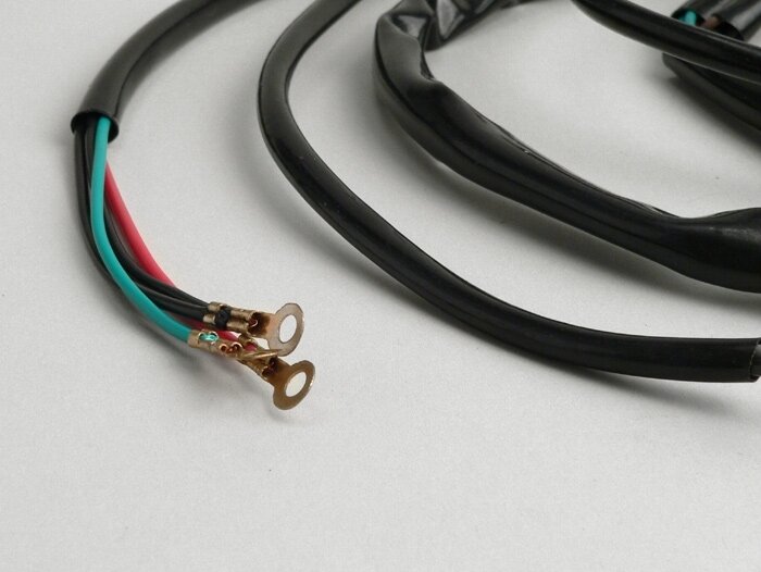 Wiring loom -GRABOR-Vespa V50 (V5A1T) - stator plate with 2 coils, external high tension coil, without brake light