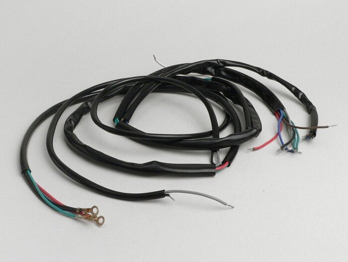Wiring loom -GRABOR-Vespa V50 (V5A1T) - stator plate with 2 coils, external high tension coil, without brake light