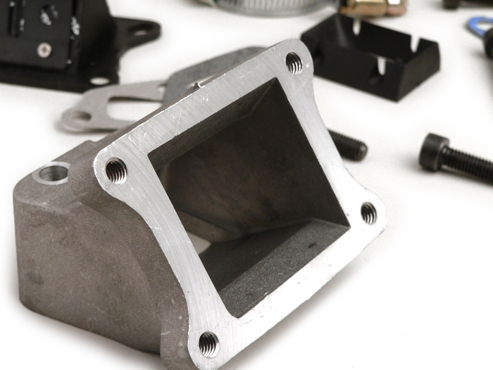 Intake manifold - for reed valve -MALOSSI 2-stud reed valve- Vespa V50, PV125 - CS=28.5mm