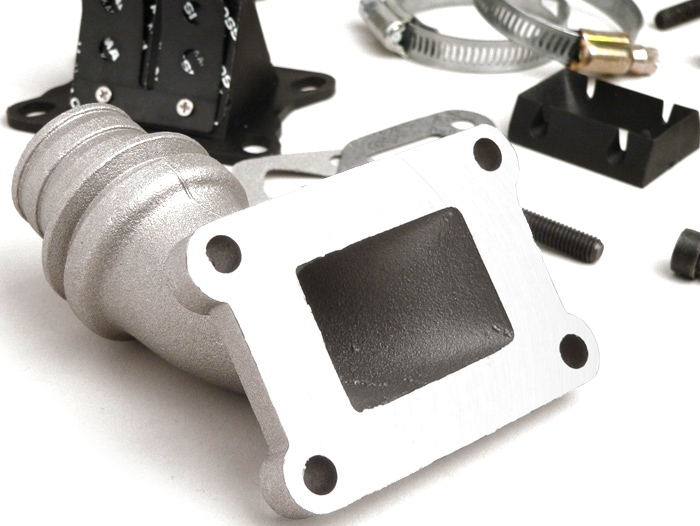 Intake manifold - for reed valve -MALOSSI 2-stud reed valve- Vespa V50, PV125 - CS=28.5mm