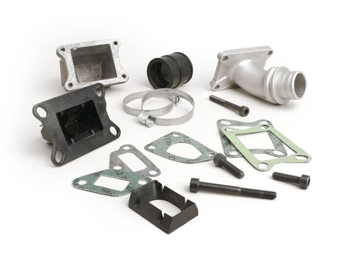 Intake manifold - for reed valve -MALOSSI 3-stud reed valve- Vespa PK XL - CS=28.5mm