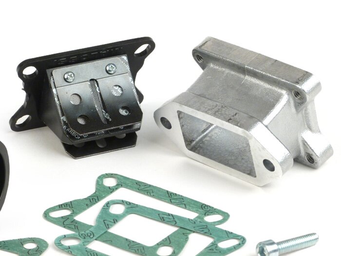 Intake manifold - for reed valve -MALOSSI V2.0 reed valve, direct intake 136cc MK2, MK3, MK4, MHR- Vespa V50, PV125 - CS=30mm