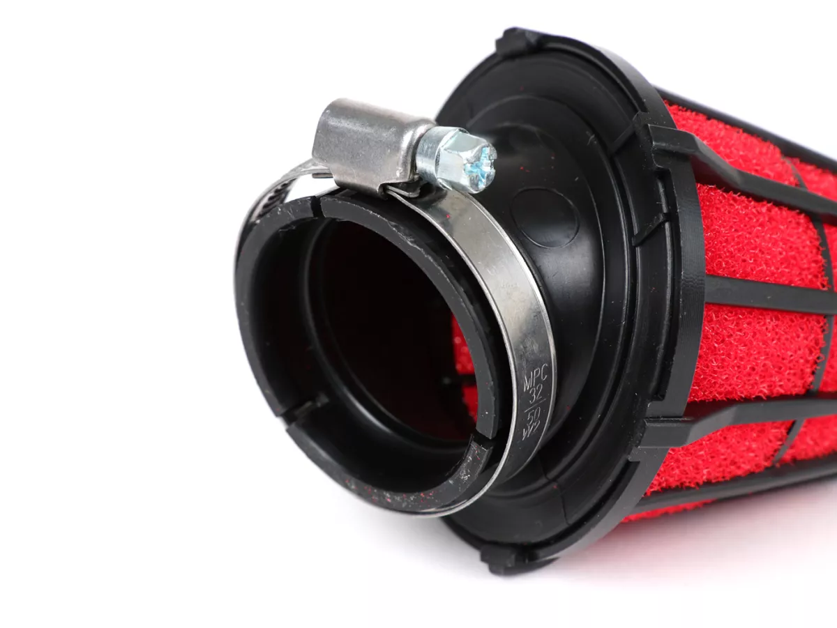 Luftfilter -MALOSSI E5- 30°, anslutningsbredd = 42mm - röd-svart