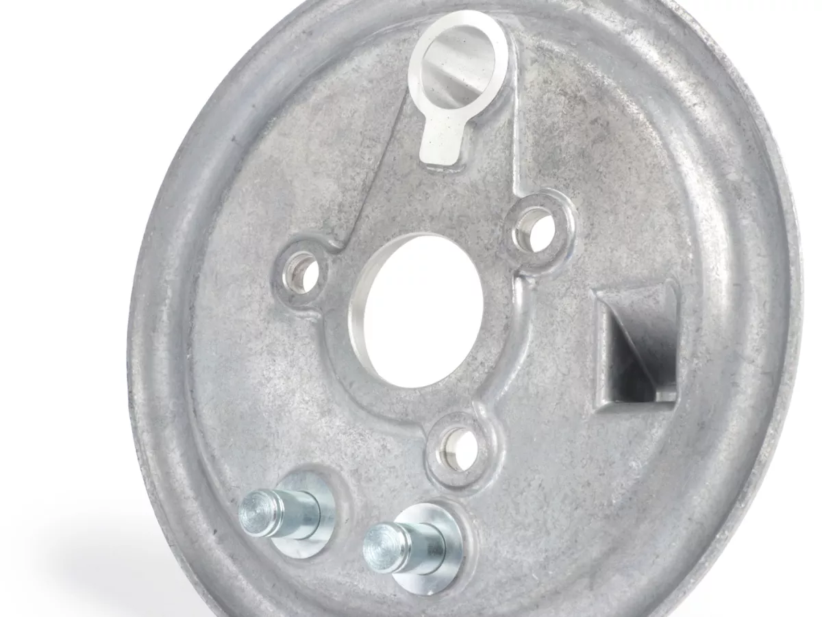 Rear hub back plate -OEM QUALITY- V50 (V5A1T, 66191-), V50 S (V5SA1T, 11160-), V90 (V9A1T, 19364-), Nuova 125, PV125, ET3