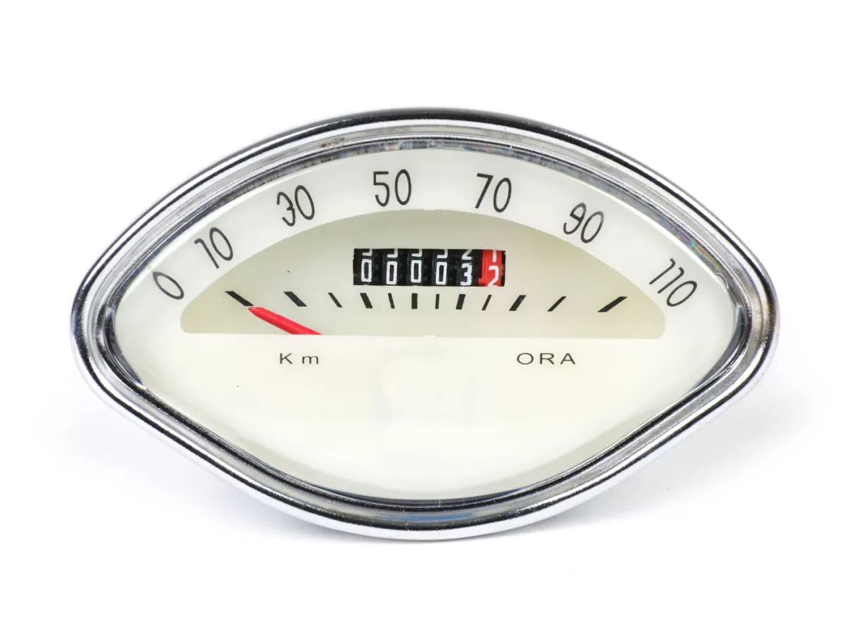 Speedo -IMPORT-shape- VBA, VBB, GL150 (VLA1T), GT125 (VNL2T), GTR125 (VNL2T), Sprint - rectangular logo 110km/h -