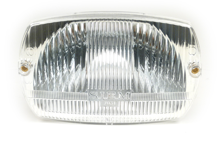 Lampu depan -SIEM, persegi panjang (dengan tanda persetujuan DGM) - Vespa V50 Special - bohlam 15W