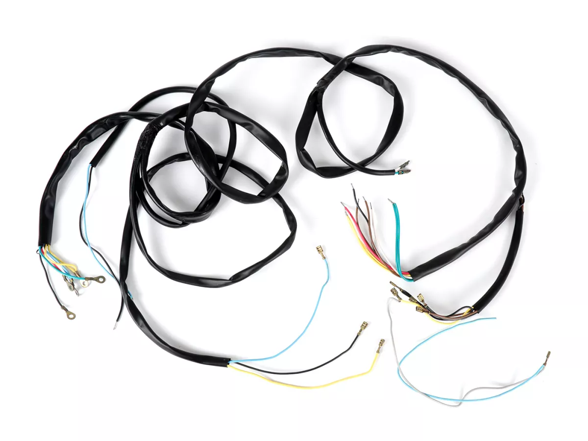Kabelboom -PIAGGIO (NOS)- Vespa GTR125 (VNL2T, -145900), Sprint Veloce 150 (VLB1T, -294259), Rally180 (VSD1T) - Contactor voor claxonschakelaar (zonder batterij) - Type platte stekker voor koplampstekker