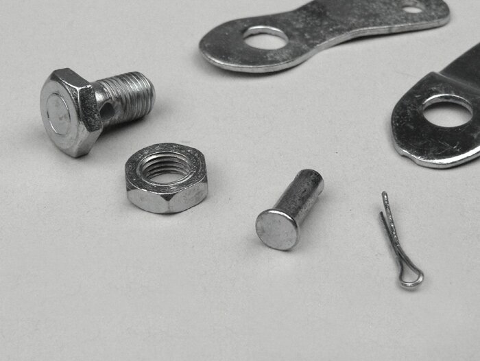 Set di piastre di serraggio pedale del freno -QUALITA' OEM- Vespa Rally180 (VSD1T), Rally200 (VSE1T), Sprint150 (VLB1T), TS125 (VNL3T), GT125 (VNL2T), GTR125 (VNL2T), GL150 (VLA1T), Super, GS160 / GS4 (VSB1T), SS180 (VSC1T), VNB, VBB, VNA, VBA, VL, VB
