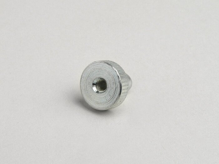 Cavo freno con dado zigrinato -M5 x 0,8- (utilizzato su Vespa PX (1984-1998), T5 125cc, PK - freno a tamburo anteriore)