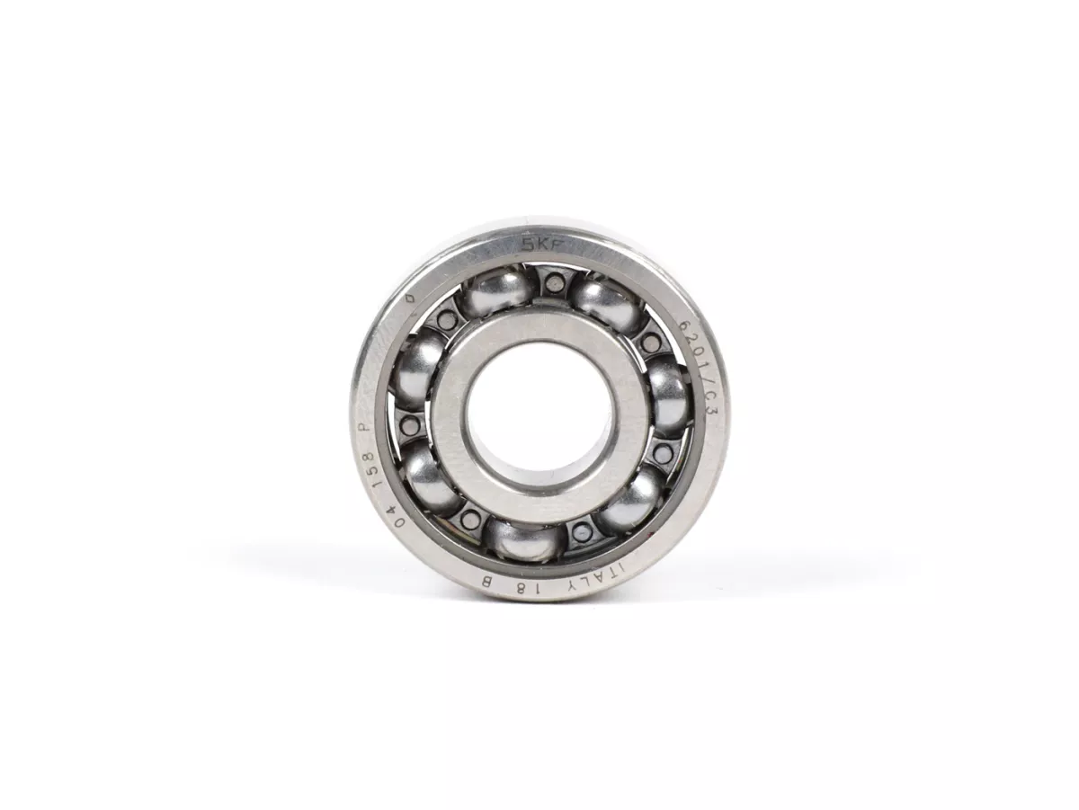 Cuscinetto a sfere -6201 C3- (12x32x10mm) - utilizzato per asse ruota anteriore/braccio oscillante Vespa V50, 50N, PV125, ET3, VNA, VNB, VBA, VBB, Super, GL, T4, Sprint, GT, GTR, Rally, TS, albero ingresso cambio Piaggio 50 ccm 2 tempi (-1998), albero a c