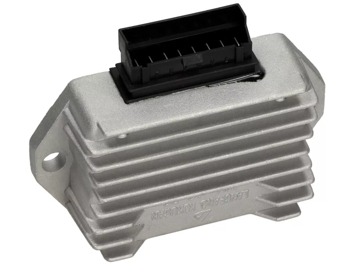 Voltage regulator -8-Pin 12V incl. flasher relay- Piaggio/ Gilera 50 cc 2-stroke (carburator models, since 1998), Vespa S, LX, LXV, Sprint 50, Primavera 50, ET4 125ccm (ZAPM04000 till 1998), Aprilia Mojito Retro 125 ccm (ZD4PM Piaggio Engine)