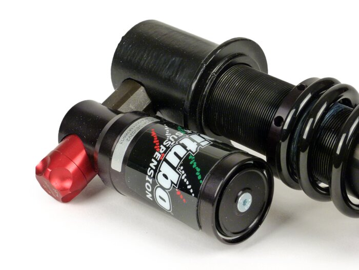 Shock absorber front -BITUBO GEV BlackEdition, 240mm (-2013, 2017-2022)- Vespa GT, GTL, GTS, GTV 125-300 - black