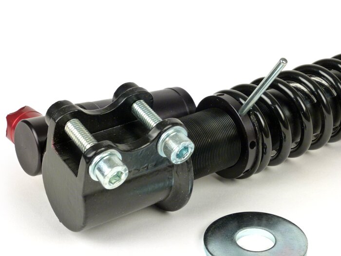Shock absorber front -BITUBO GEV BlackEdition, 240mm (-2013, 2017-2022)- Vespa GT, GTL, GTS, GTV 125-300 - black