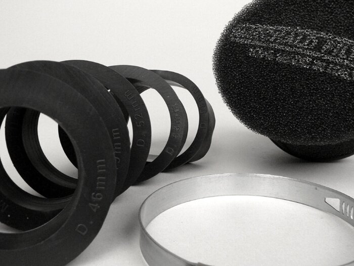 Filtro de aire -MARCHALD Power Doble Capa- Ø=100mm x 95mm, ancho de conexión Ø=46-49-52-55-58-62mm - Negro