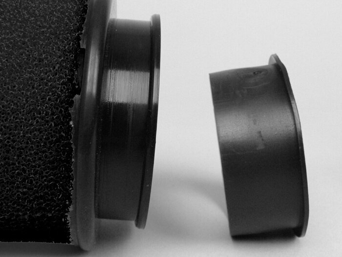Filtro de aire -MARCHALD Power Doble Capa- Ø=100mm x 95mm, ancho de conexión Ø=46-49-52-55-58-62mm - Negro