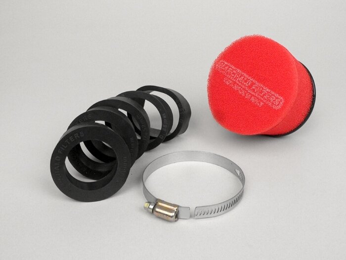 Air filter -MARCHALD Power Double Layer- Ø=100mm x 95mm, CS Ø=46-49-52-55-58-62mm - red
