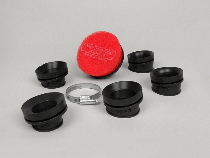 Air filter -MARCHALD Power Double Layer- Ø=85mm x 65mm, CS Ø=28-32-36-39-43mm - red