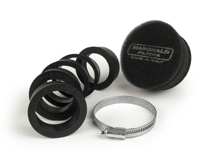 Air filter -MARCHALD Power Double Layer- Ø=100mm x 65mm, CS Ø=46-49-52-55-58-62mm - black