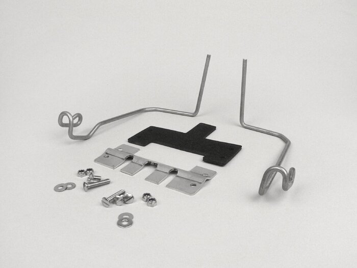 Side panel retainer clip set -MB DEVELOPMENTS- Lambretta LI (series 3, since 09.1967), LIS (since 09.1969), SX (since 09.1968), DL, GP, J50 (since 09.1967), J50 DeLuxe, J50 Special - stainless steel