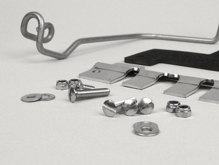 Side panel retainer clip set -MB DEVELOPMENTS- Lambretta LI (series 3, since 09.1967), LIS (since 09.1969), SX (since 09.1968), DL, GP, J50 (since 09.1967), J50 DeLuxe, J50 Special - stainless steel
