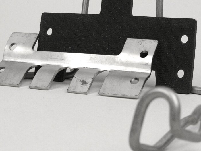 Side panel retainer clip set -MB DEVELOPMENTS- Lambretta LI (series 3, since 09.1967), LIS (since 09.1969), SX (since 09.1968), DL, GP, J50 (since 09.1967), J50 DeLuxe, J50 Special - stainless steel
