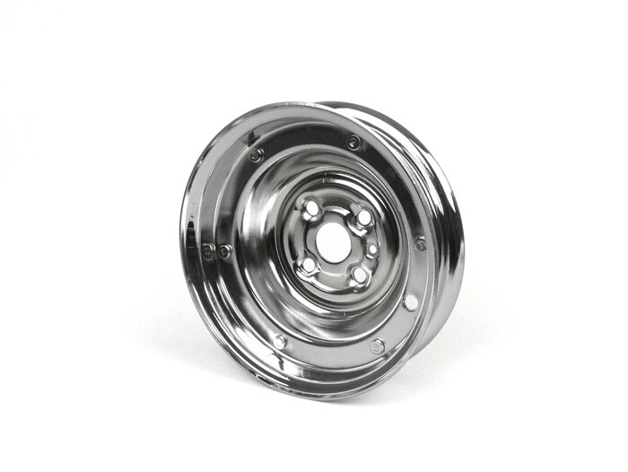 Wiel -VESPA 1,80-9 inch staal - Vespa (Type V50 9 inch - 4 gaats binnenin) - Chroom
