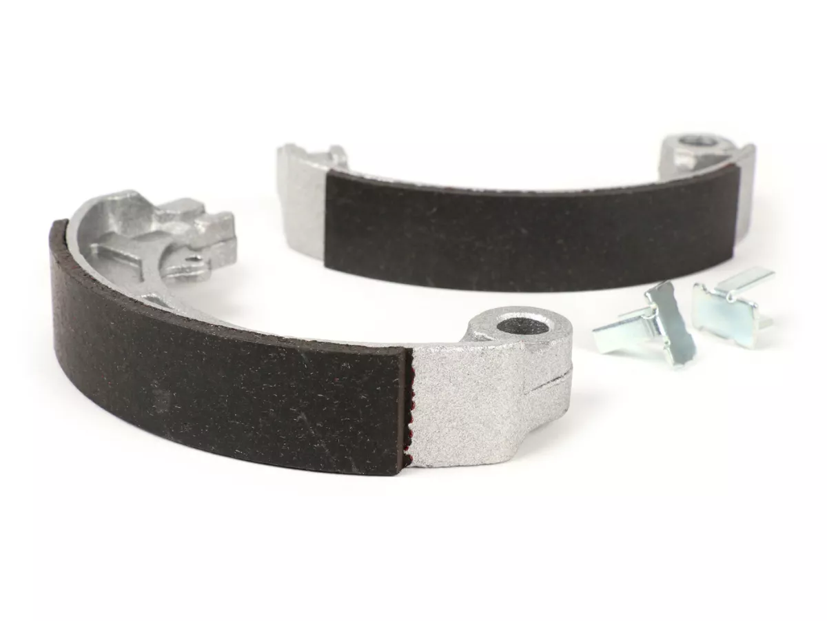 Mâchoires de frein -FA ITALIA Ø=150x24mm- VESPA PX (av./ar.), PK (av./ar.), T5 125cc (av./ar.), Rally180 (VSD1T), Rally200 (VSE1T) (ar.), Sprint (ar.), TS125 (VNL3T) (ar.), GT125 (VNL2T) (ar.), GTR125 (VNL2T) (ar.), GL150 (VLA1T) (ar.), SS180 (ar.), GS160