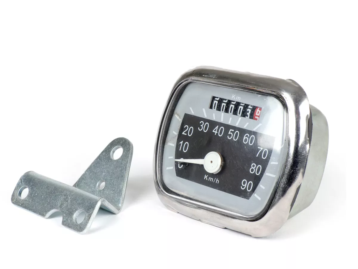 Snelheidsmeter -IMPORT- Vespa VL1-VL3, ACMA, Faro Basso, Struzzo - (90km/h) Grijs