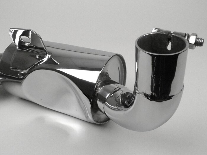 Avgasrör -replika rostfritt stål- Vespa PX80, PX125, PX150, Sprint150 (VLB1T), TS125 (VNL3T), GT125 (VNL2T), GTR125 (VNL2T), GL150 (VLA1T)