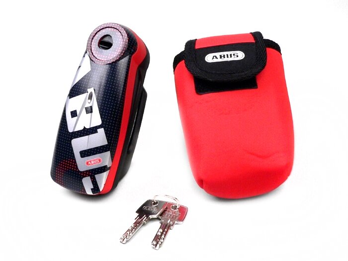 Bloccaggio del disco freno -ABUS Detecto 7000 RS1- con sistema di allarme - rosso